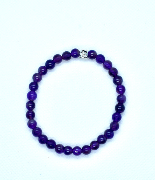 Amethyst Gemstone Bracelet 6mm